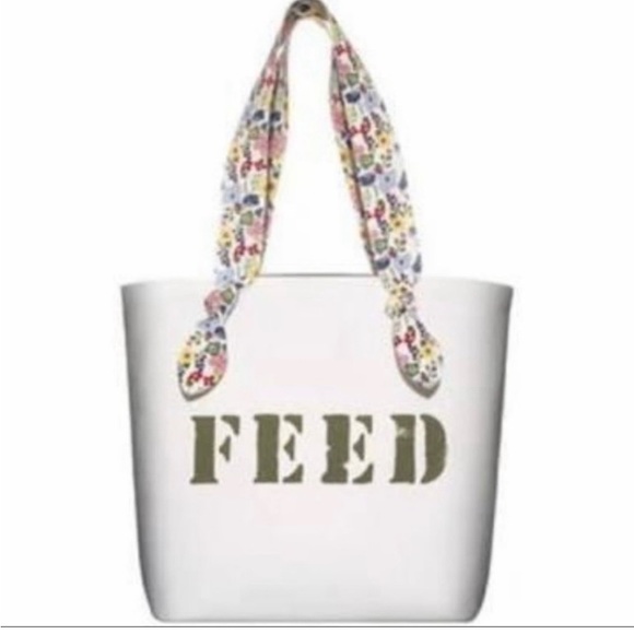 CLARINS Feed Ten Canvas Tote Bag Recycled
Floral Handle White Green - NWT - Picture 3 of 14